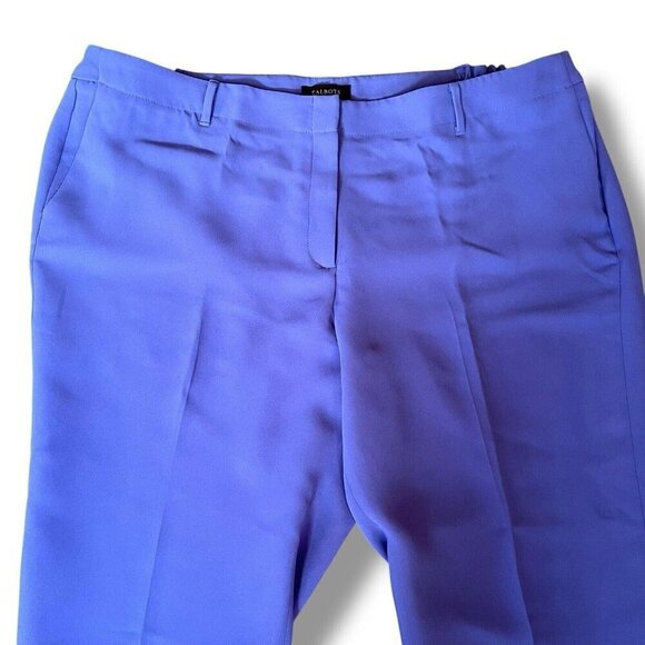 Talbots Womens Dress Pant Plus Sz 22W Blue Cropped Trouser Preppy Coastal Capri - Picture 3 of 7